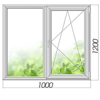 Однокамерное окно двухстворчатое 1200*1000 