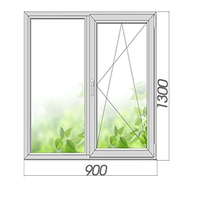 Однокамерное готовое двухстворчатое окно 1300*900